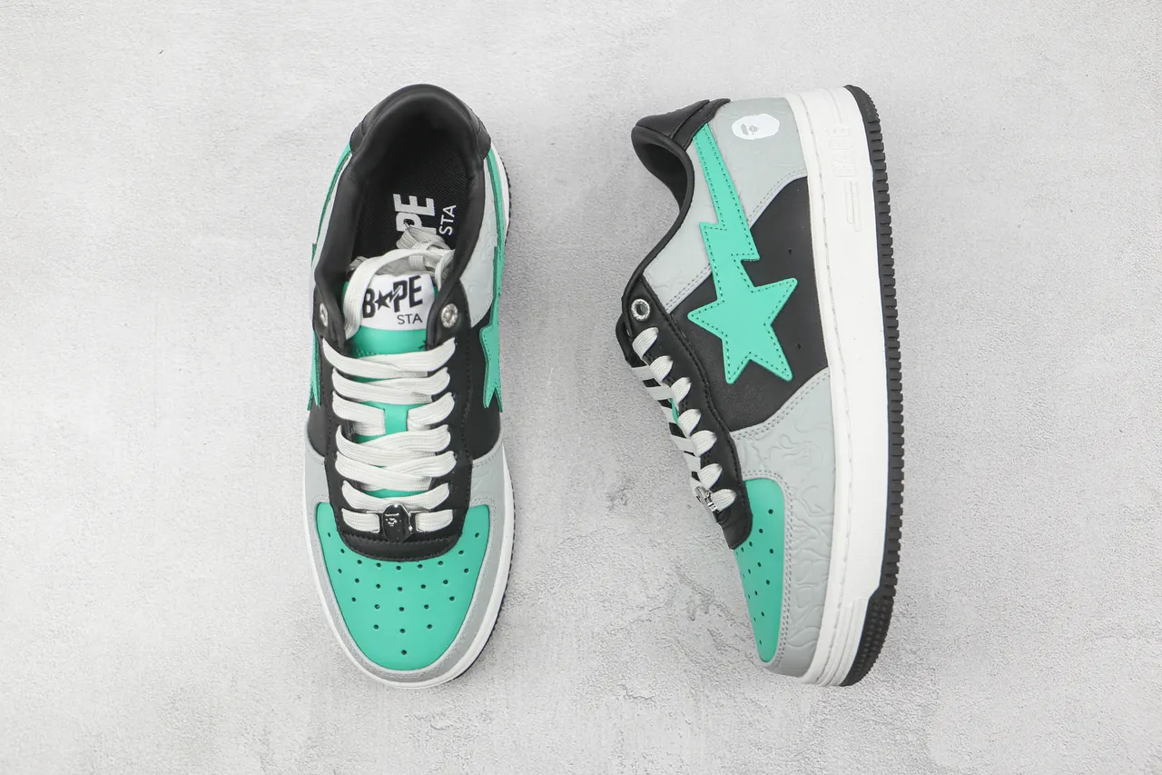 A Bathing Ape BAPE STA Gris Negro Verde Menta Zapatillas Lifestyle 3