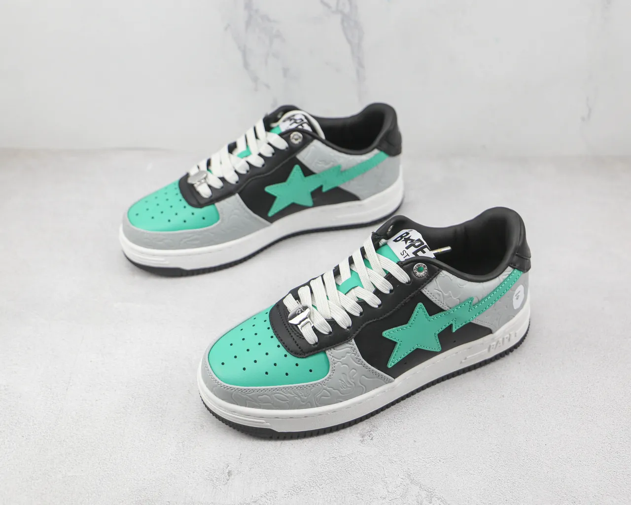 A Bathing Ape BAPE STA Gris Negro Verde Menta Zapatillas Lifestyle 4