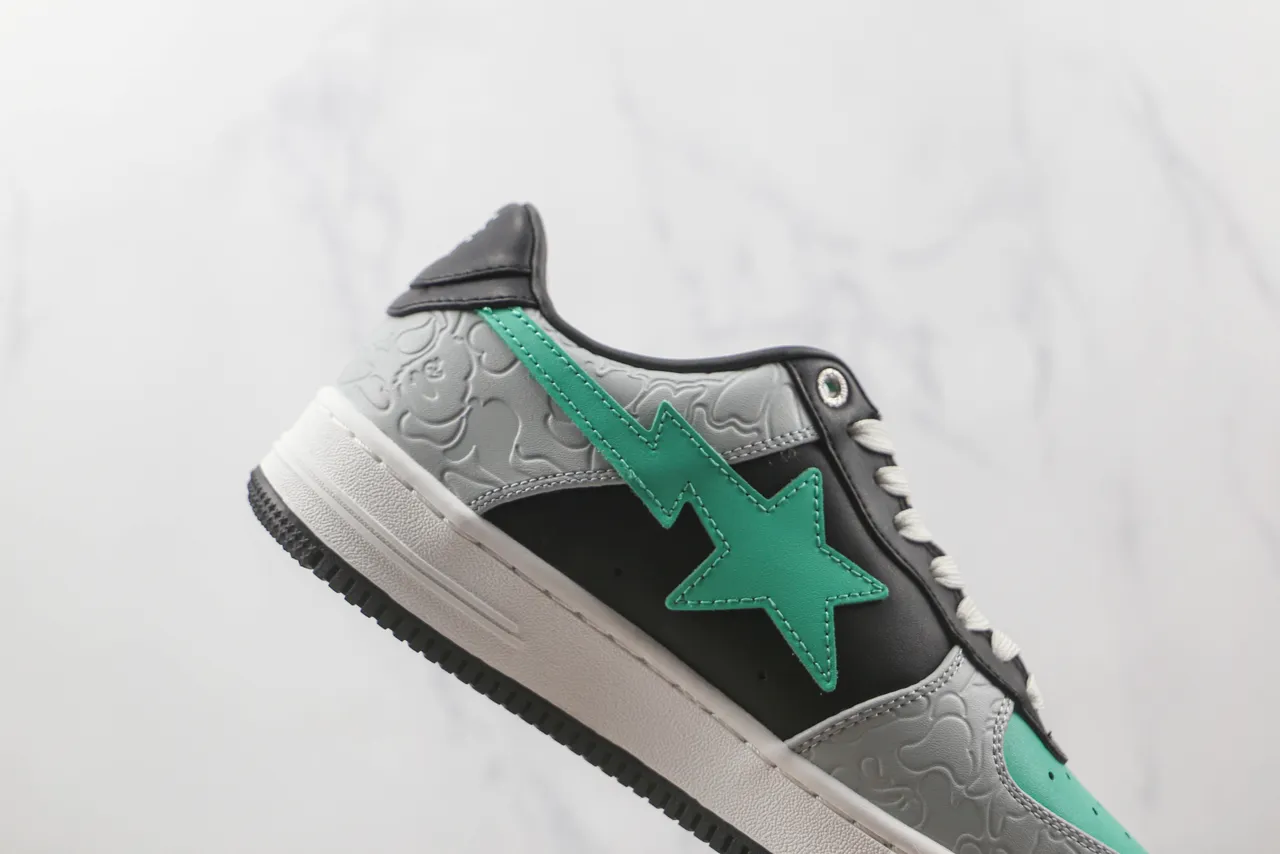 A Bathing Ape BAPE STA Gris Negro Verde Menta Zapatillas Lifestyle 5