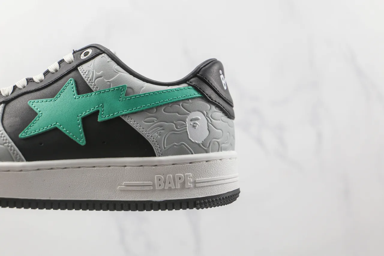 A Bathing Ape BAPE STA Gris Negro Verde Menta Zapatillas Lifestyle 7