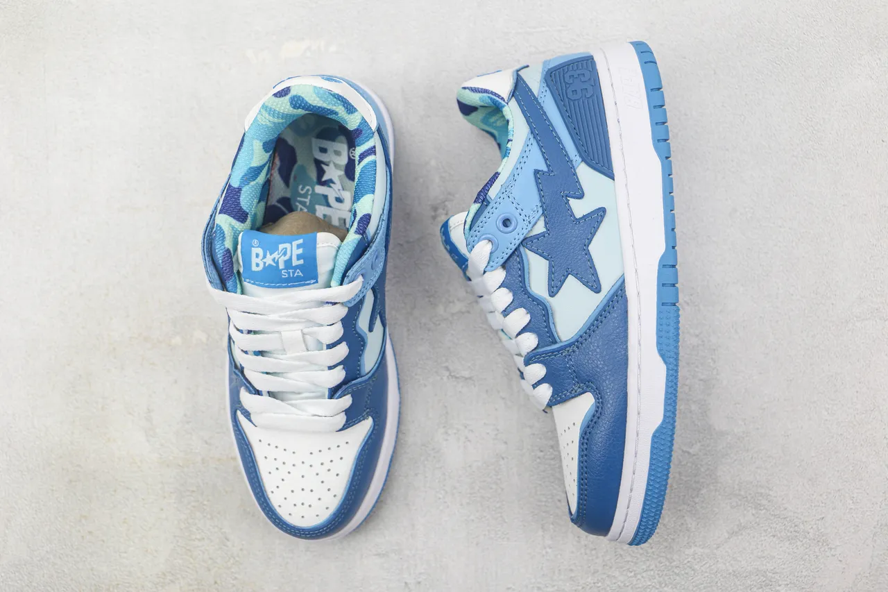 A Bathing Ape BAPE STA Zapatillas Lifestyle Azul Claro y Blanco 3