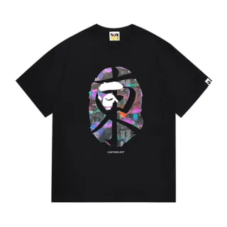 تيشيرت جرافيك A Bathing Ape كانجي رأس قرد مشهد مدينة نيون