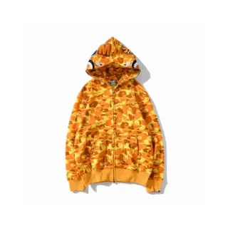 A Bathing Ape Shark Orange Yellow Full-Zip Hood Hoodie
