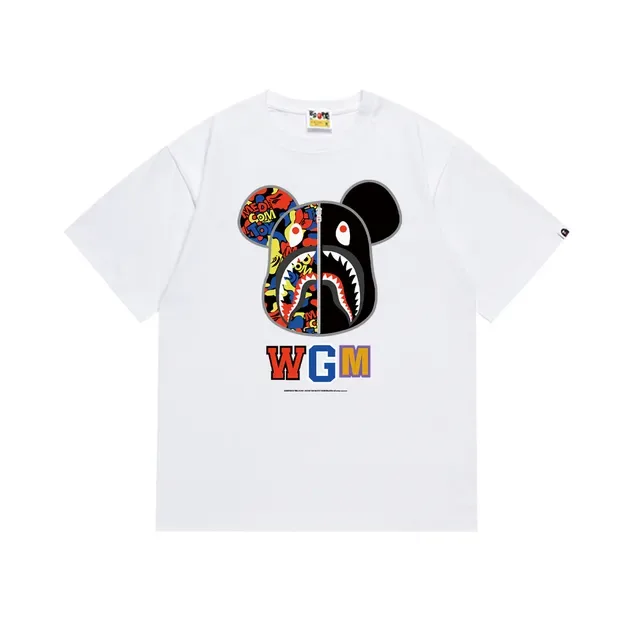 تيشيرت أسود A Bathing Ape x Medicom Toy بطبعة دب قرش مقسوم 5