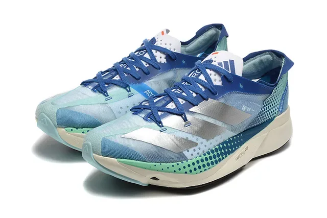 Adidas Adios Pro 3 Blue Silver Teal Running Shoes 4