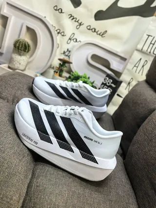 Adidas Adizero Evo SL 2 浅蓝色黑色跑鞋 7