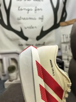 Adidas Adizero Evo SL 2 浅蓝色黑色跑鞋 23