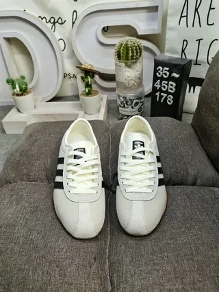 Adidas Beige Black Suede Upper Three-Stripe Side Lifestyle Sneakers 10