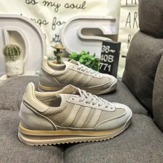 Adidas حذاء رياضي بيج بني ريترو رنر شبكة-سويد هجين نمط حياة