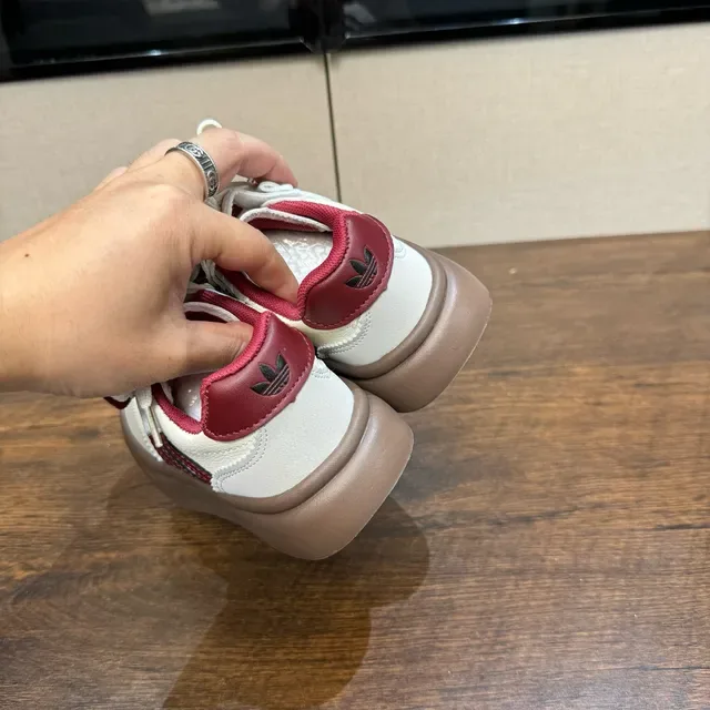 Adidas Black Brown Platform Sole Three-Stripe Side Panel Lifestyle Sneakers 9