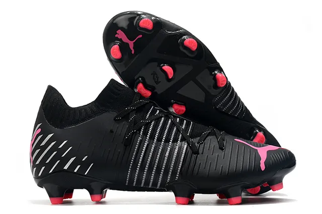 Adidas Black Pink Crackle-Pattern Overlay Neon Lime Green Accents Firm-Ground Soccer Shoes 5