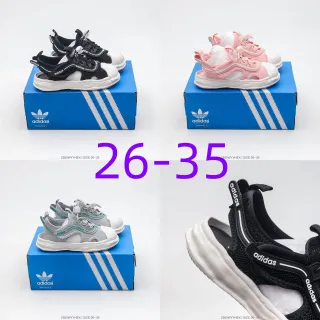 Adidas صندل أسود أبيض مفتوح الأصابع شبكة علوية كاجوال