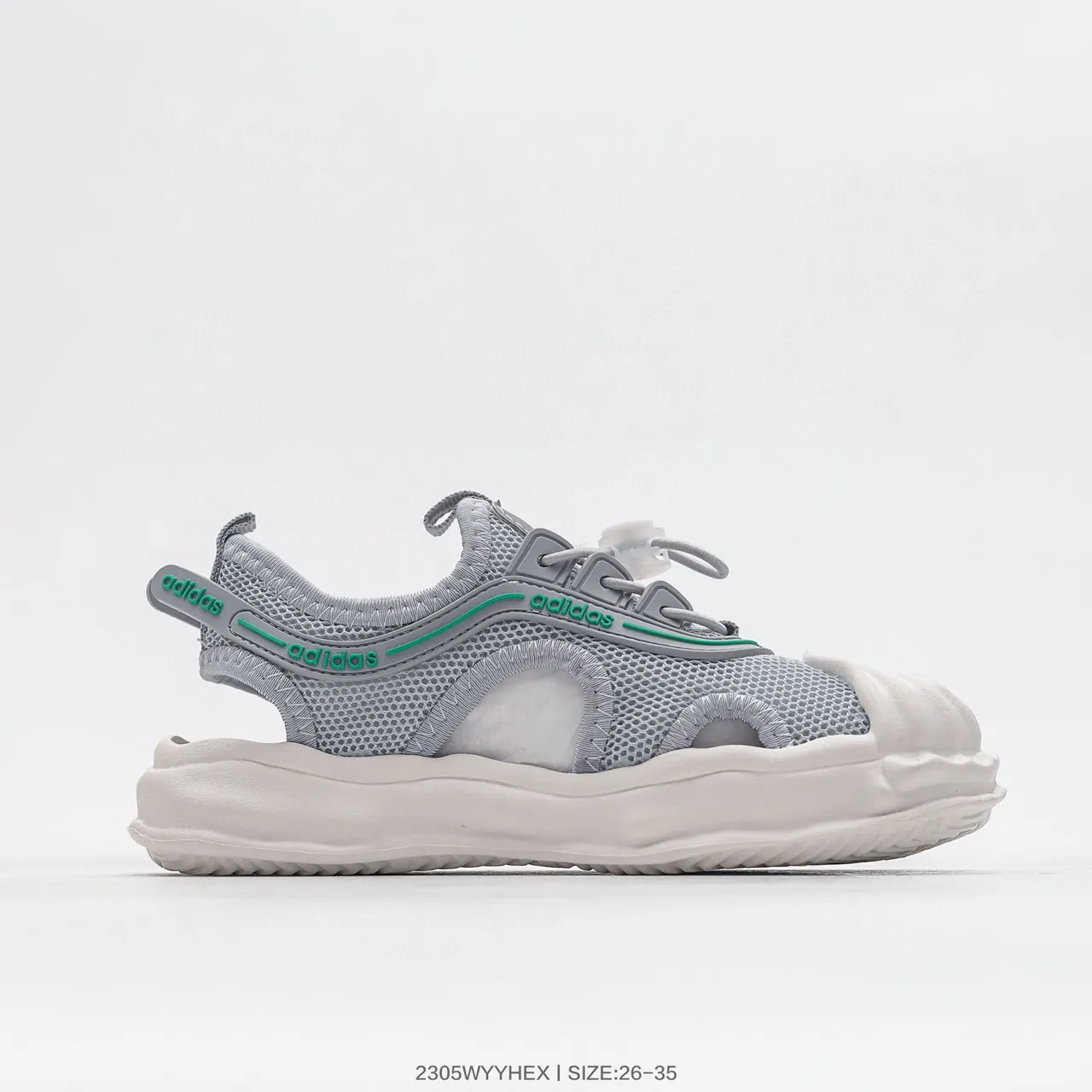 Adidas Black White Open-Toe Mesh Upper Casual Sandals 18