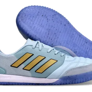 Adidas Blue Gold Chaussures de soccer indoor à tige synthétique basse
