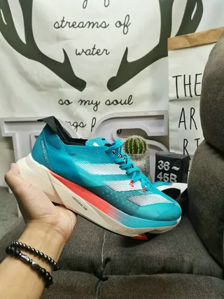 Adidas Bleu Rouge Maille Ingénierie Partie Supérieure Trois Rayures Marque Chaussures de Course 5