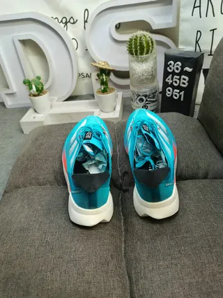 Adidas Bleu Rouge Maille Ingénierie Partie Supérieure Trois Rayures Marque Chaussures de Course 8