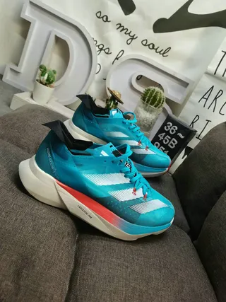 Adidas Bleu Rouge Maille Ingénierie Partie Supérieure Trois Rayures Marque Chaussures de Course 9