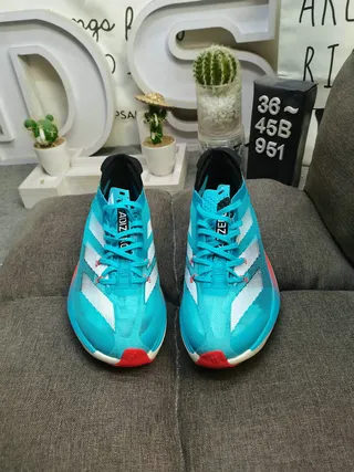 Adidas Bleu Rouge Maille Ingénierie Partie Supérieure Trois Rayures Marque Chaussures de Course 10