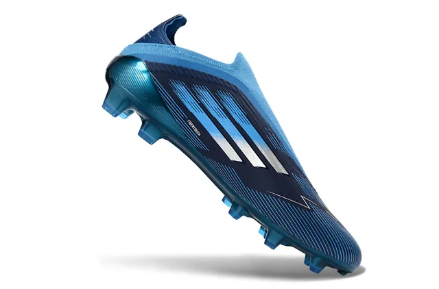 Adidas أزرق أبيض منخفض القطع كم ملائم للجوارب خط السرعة تراكب الرسومات أرضية صلبة أحذية كرة القدم 2