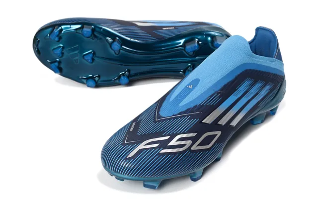 Adidas أزرق أبيض منخفض القطع كم ملائم للجوارب خط السرعة تراكب الرسومات أرضية صلبة أحذية كرة القدم 5
