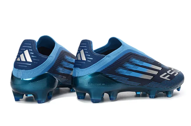 Adidas أزرق أبيض منخفض القطع كم ملائم للجوارب خط السرعة تراكب الرسومات أرضية صلبة أحذية كرة القدم 6