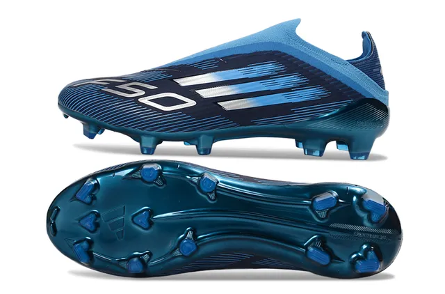 Adidas أزرق أبيض منخفض القطع كم ملائم للجوارب خط السرعة تراكب الرسومات أرضية صلبة أحذية كرة القدم 7