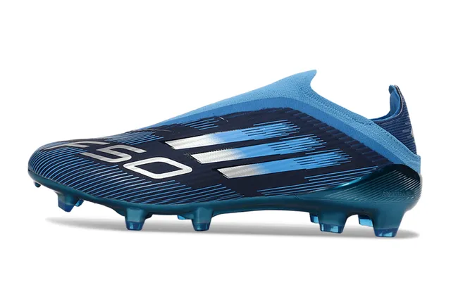 Adidas أزرق أبيض منخفض القطع كم ملائم للجوارب خط السرعة تراكب الرسومات أرضية صلبة أحذية كرة القدم 8