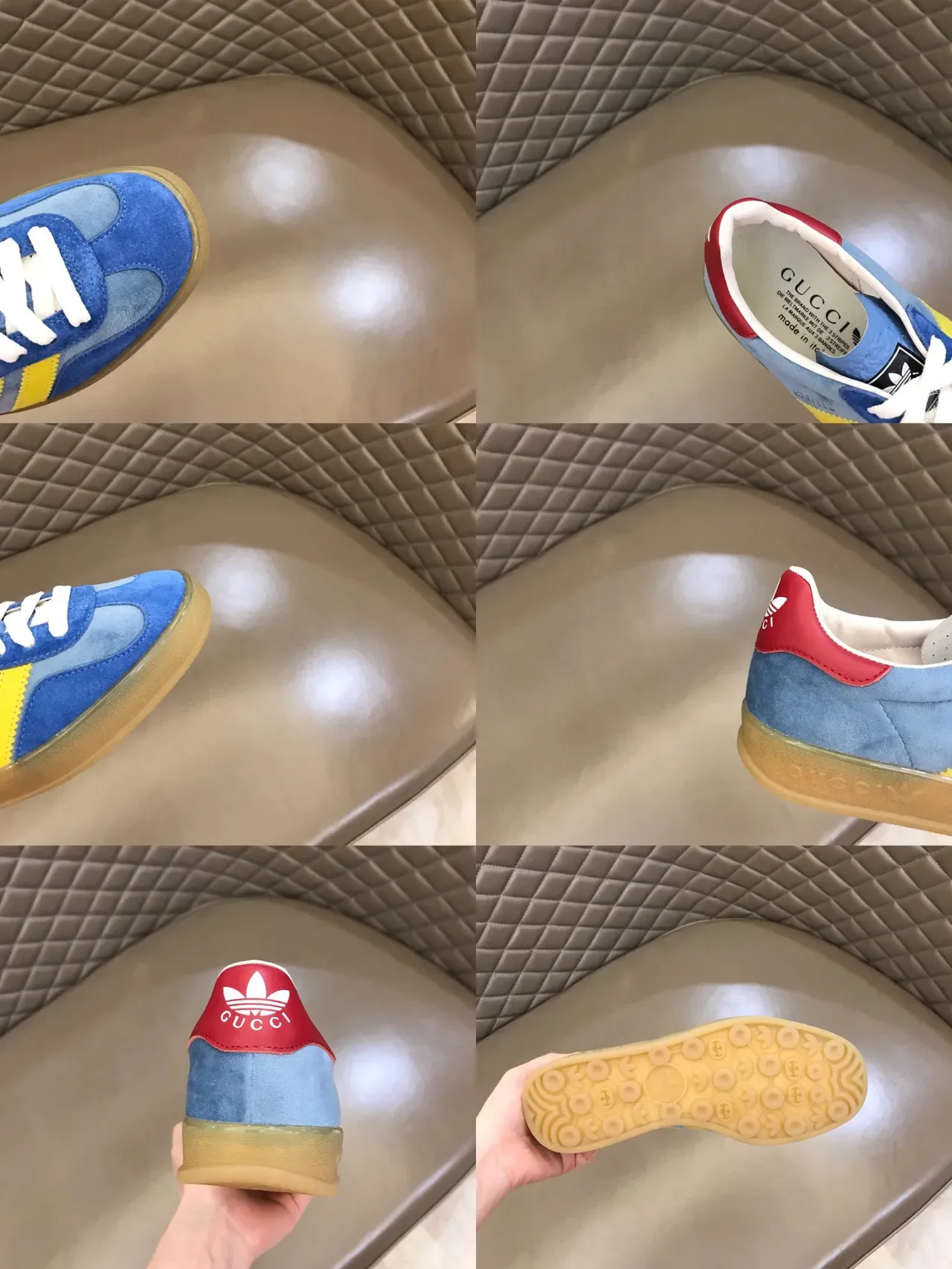 Adidas Zapatillas Lifestyle de Ante Azul y Amarillo con Tres Rayas Laterales 2
