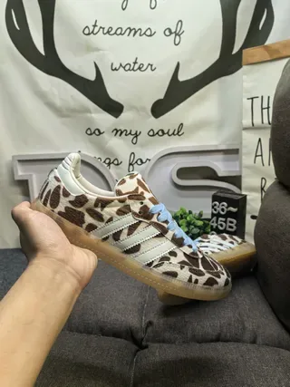Adidas بني أزرق مطبوع حيواني علوي أربطة خفيفة أسلوب حياة أحذية رياضية 5