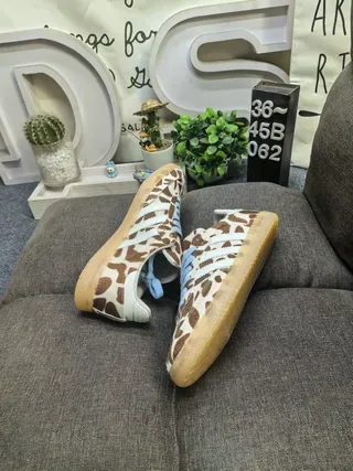 Adidas بني أزرق مطبوع حيواني علوي أربطة خفيفة أسلوب حياة أحذية رياضية 6