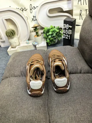 Adidas Brown White Leather Upper Three Stripes Lifestyle Sneakers 8