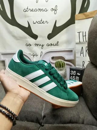Adidas Campus أخضر وأبيض أحذية رياضية أسلوب حياة 5