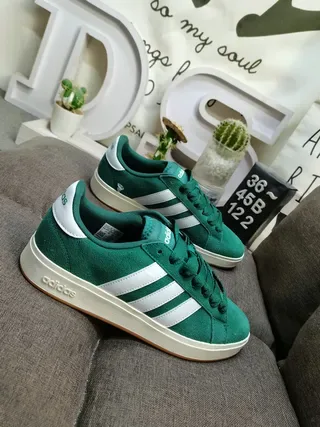 Adidas Campus أخضر وأبيض أحذية رياضية أسلوب حياة 9