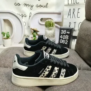 Adidas Campus مطبوعات الفهد خطوط سوداء أحذية أسلوب حياة