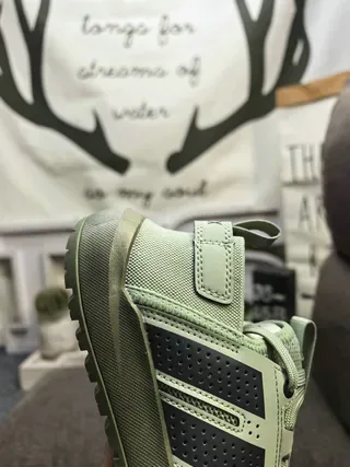Adidas Climacool हरा काला सांस लेने योग्य मेश अपर छिद्रित स्ट्राइप ओवरले लाइफस्टाइल स्नीकर 3