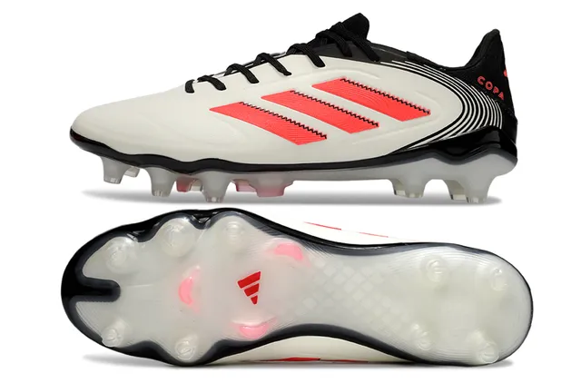 Adidas Copa White Black Smooth Synthetic Upper Curved Collar Firm-Ground Soccer Shoes 6