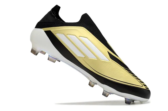Adidas F50 Messi Preto Dourado Branco Sapatos de futebol para solo firme 2