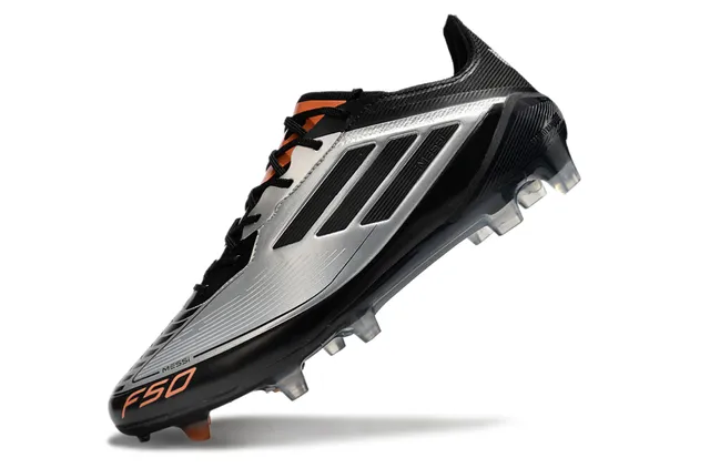 Adidas F50 Messi কালো রূপালি কমলা ফার্ম-গ্রাউন্ড ফুটবল জুতো 3