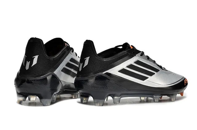 Adidas F50 Messi কালো রূপালি কমলা ফার্ম-গ্রাউন্ড ফুটবল জুতো 5