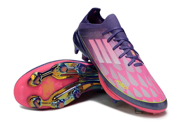 Adidas F50 বেগুনি গোলাপি লো-কাট সক-ফিট আপার ফার্ম-গ্রাউন্ড সকার শু 4