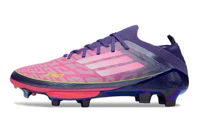 Adidas F50 বেগুনি গোলাপি লো-কাট সক-ফিট আপার ফার্ম-গ্রাউন্ড সকার শু 7