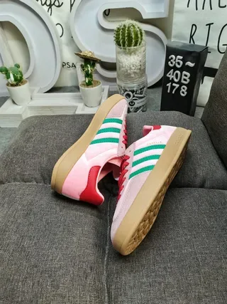 Adidas Gazelle Chaussures Lifestyle en Daim Rose et Vert 6