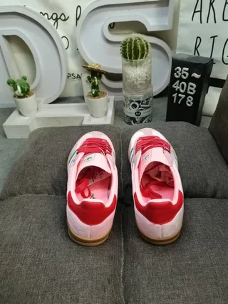 Adidas Gazelle Chaussures Lifestyle en Daim Rose et Vert 8
