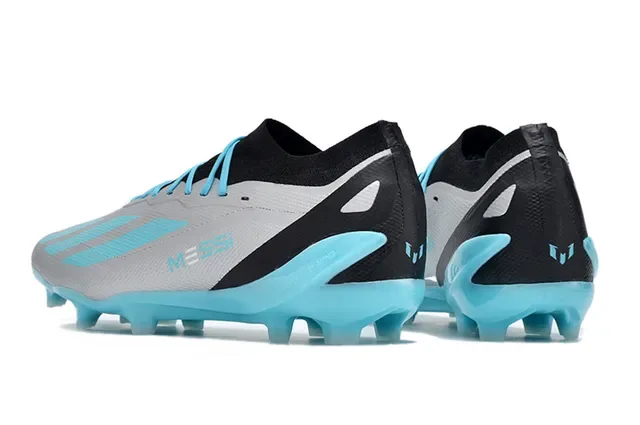 Adidas Cinza Azul Low-Cut Knit Upper Translucent Cyan TPU Cage Tênis de Futebol 4