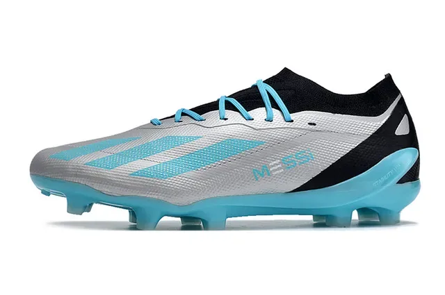 Adidas Cinza Azul Low-Cut Knit Upper Translucent Cyan TPU Cage Tênis de Futebol 6