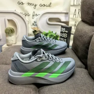 Adidas Gray Green Mesh Upper Three Stripes Lifestyle Sneakers