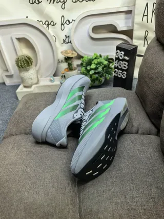 Adidas Chaussures Lifestyle Gris Vert Mesh Rayures Trois 6