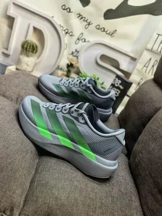 Adidas Chaussures Lifestyle Gris Vert Mesh Rayures Trois 7