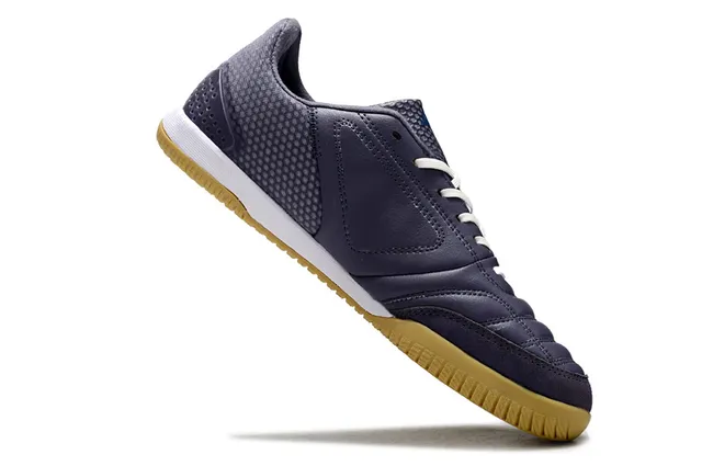 Adidas Zapatos de fútbol indoor gris marino con capuchón acolchado y panel lateral de tres rayas 6