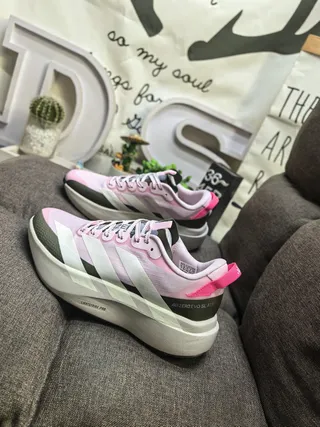 Adidas Gris Rose Léger Upper Maille-Synthétique Mousse Sculptée Épaissie Semelle du Milieu Sneakers Lifestyle 7